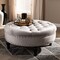Baxton Studio Palfrey Gray Velvet Upholstered Button Tufted Cocktail Ottoman 151-9360 - alternate 3